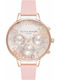Olivia Burton Γυναικείο Ρολόι 34mm Μπαταρίας με Ροζ Δερμάτινο Λουράκι