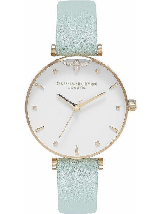Olivia Burton Дамски Часовник 30mm Кварцов Със Синя Кожена Каишка
