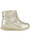 Mayoral Kids PU Leather Anatomic Boots with Zipper Gold