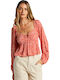 Your Fav Damen Crop Top Langarm Orange