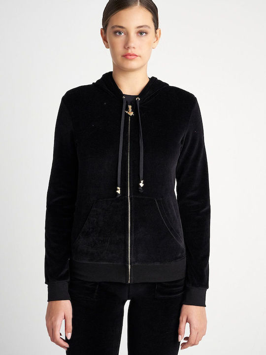 SugarFree Women's Cardigan with Zipper Black