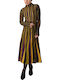 Midi Dress Knitted Grey Gold Purple