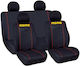 Car Cover Set 8pcs Velvet Black / Yellow