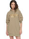 Mini Athletic Dress Long Sleeve Hooded HNR Warm Grey