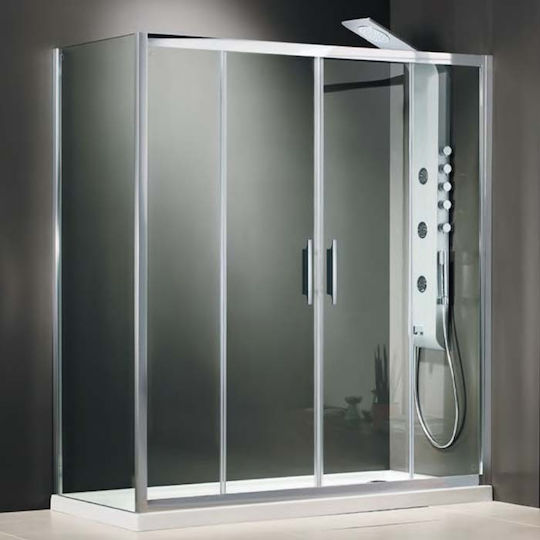 Devon Καμπίνα Ντουζιέρας με Συρόμενη Πόρτα 170x185x185cm Chrome