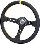Simoni Racing Three Spoke Car Steering Wheel with 35cm Diameter Black/Black