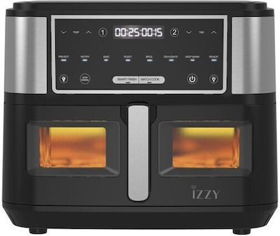 Izzy IZ-8225 Air Fryer με Διπλό Αποσπώμενο Κάδο 10lt Ασημί