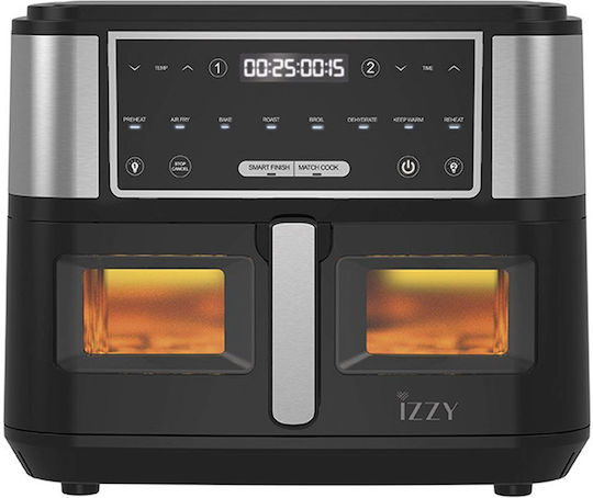 Izzy Air Fryer with Double Detachable Bucket 10lt Silver IZ-8225