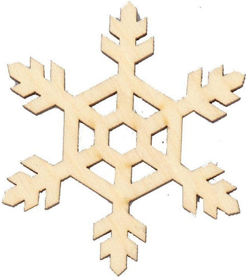 Ornament De Crăciun Pentru Brad Fulgi De Zăpadă Din Lemn 0.3x7.5cm