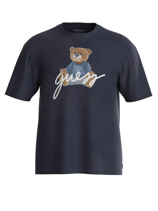 Guess Men's Short Sleeve Blouse Blue