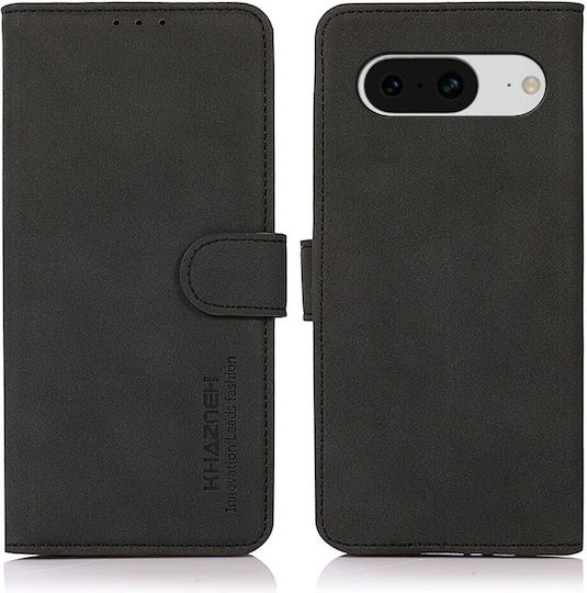 Khazneh Litchi Back Cover Leather Magnetic Black (Google Pixel 8)