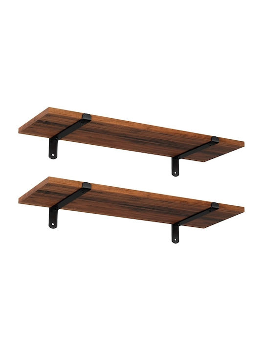 Shelves Wall Wooden 2pcs 60x20x7cm