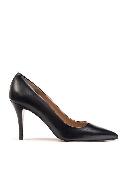 Philippe Lang Leather Pointed Toe Black Heels