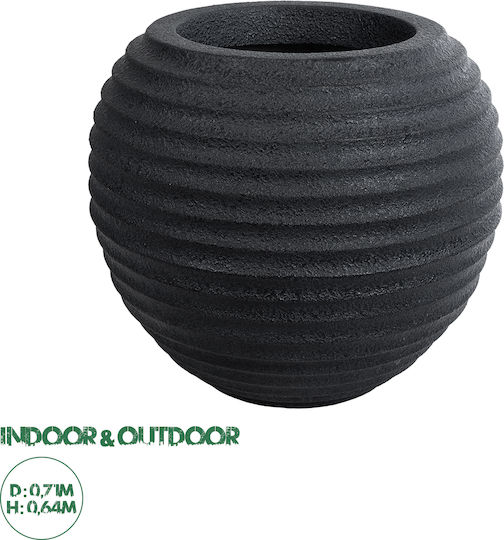 GloboStar Artificial Garden Ilaeira Κασπώ Πολυεστερικό Μαύρο με Βάση 71x71x64εκ.