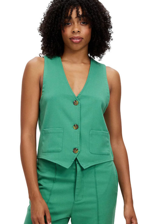 Brixton Women's Vest with Buttons Green