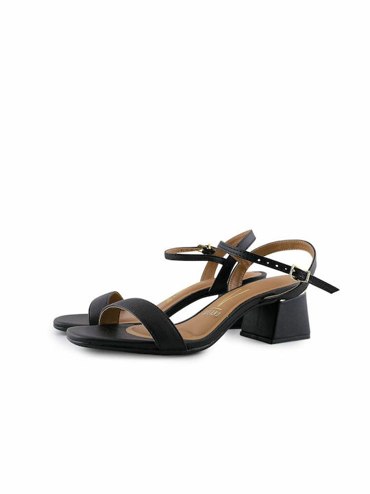 Vizzano Women's Sandals Plain Black with Medium Heel