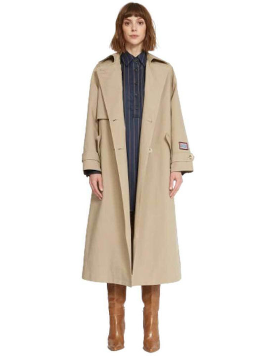 Silvian Heach Women's Midi Coat SAND BL/C