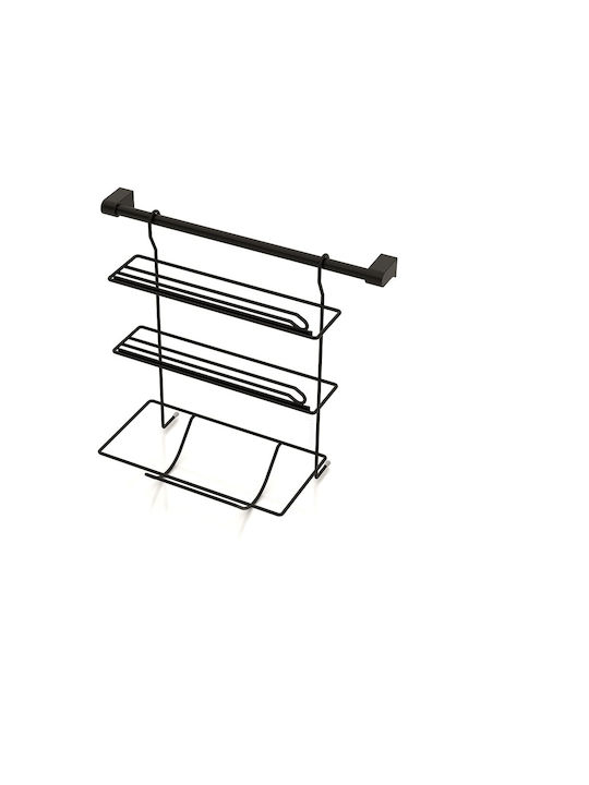Tekno-Tel Wall Mounted Metallic Black Roll Dispenser 30x19x38cm MG032B