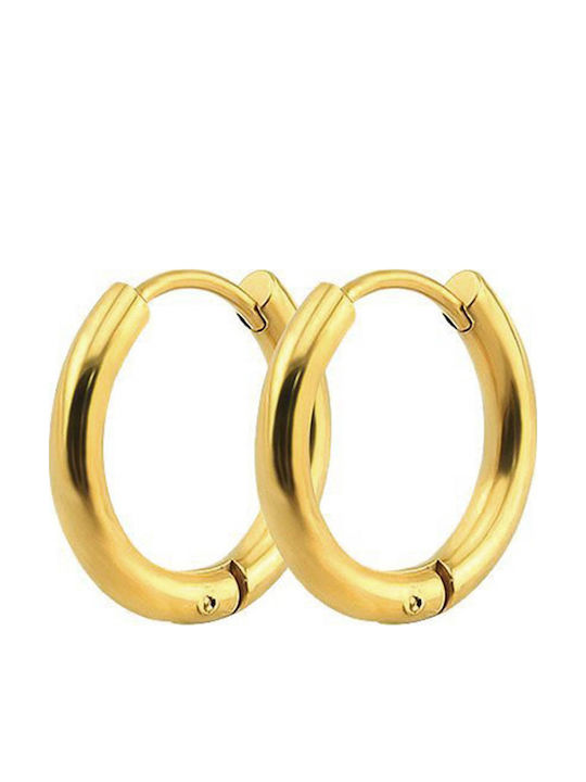 Theodora's Jewellery Men's Earrings Hoops made of Steel Gold Plated