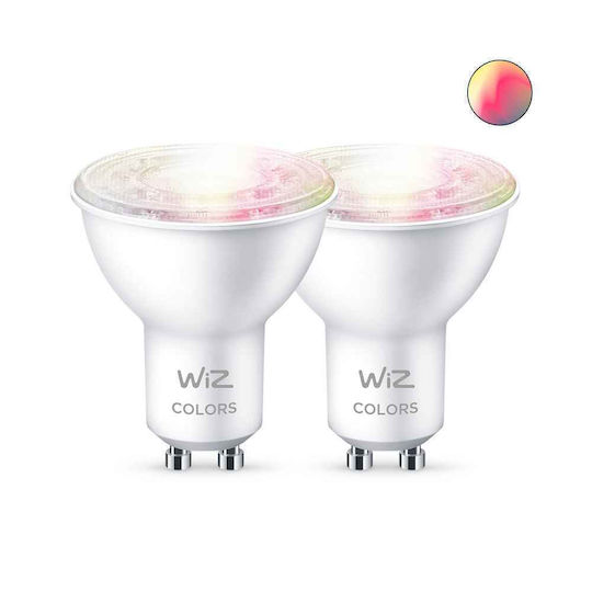 WiZ Smart LED Bulbs for Socket GU10 and Shape PAR16 RGB 345lm 2pcs