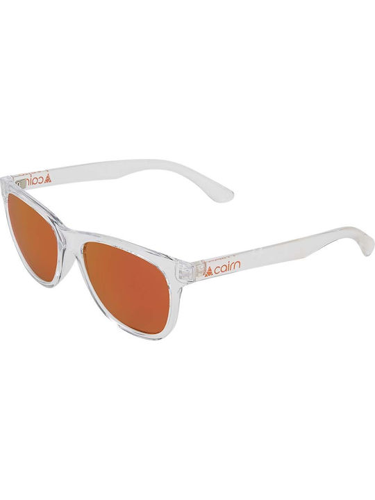 Cairn Sunglasses with Transparent Plastic Frame and Brown Mirror Lens FFOOLISH159TU