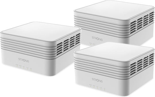 Strong Atria AX3000 WiFi Mesh Network Access Point Wi‑Fi 6 Dual Band (2.4 & 5GHz) σε Τριπλό Kit