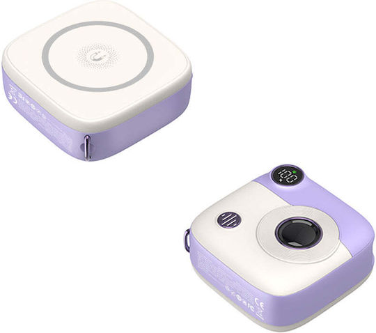 XO PR223 Power Bank 10000mAh 5W με Θύρα USB-C Purple & White