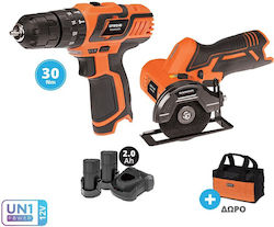 Krausmann US120-22S Battery Powered Tool Set Angle Wheel & Drill Driver Krausmann US120-22S Battery Powered Tool Set Angle Wheel & Drill Driver