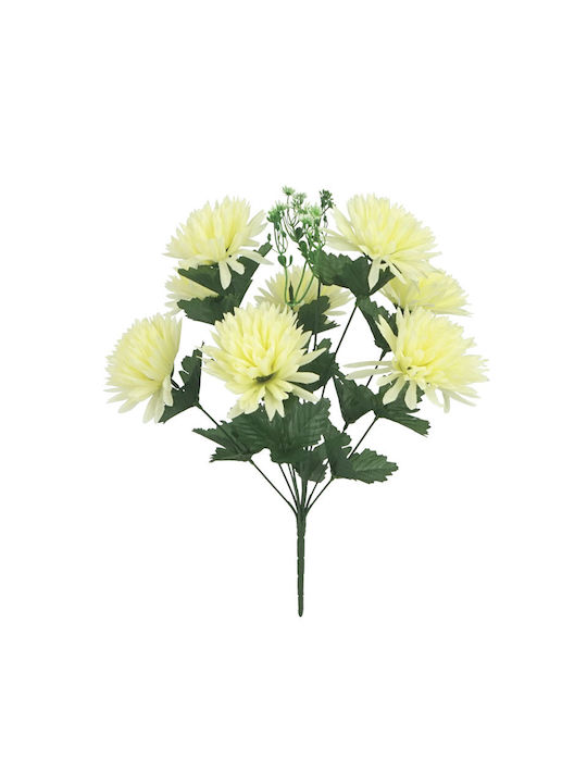 Marhome Strauß aus Künstlichen Blumen Chrysantheme Ecru 50cm 1Stück