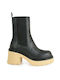 Leder Damen Knöchelstiefel Schwarz