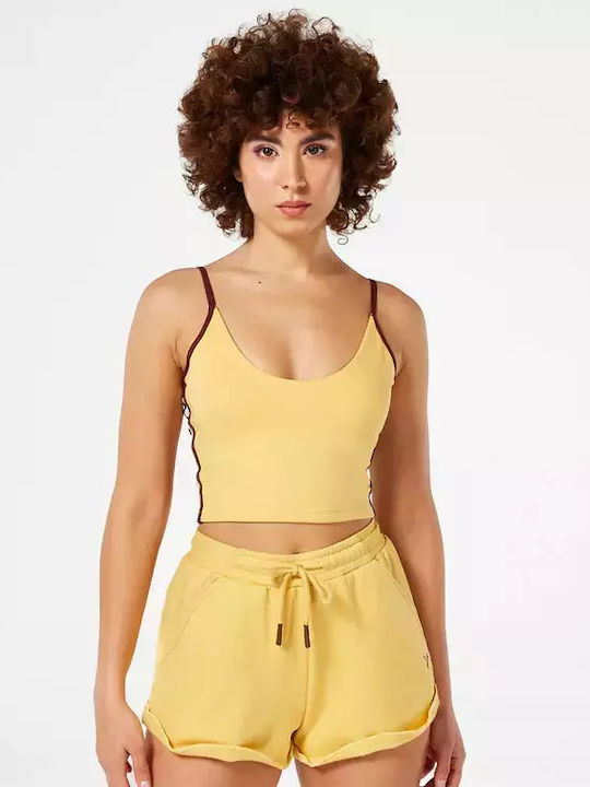 Squatwolf Women's Athletic Blouse with Straps Ochre