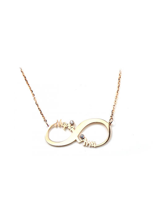 Personal Jewel Necklace Infinity from Silver with Zircon