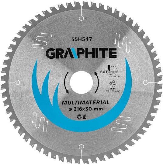 Graphite Multi-material Schneidscheibe Metall mit 60 Zähnen 216mm