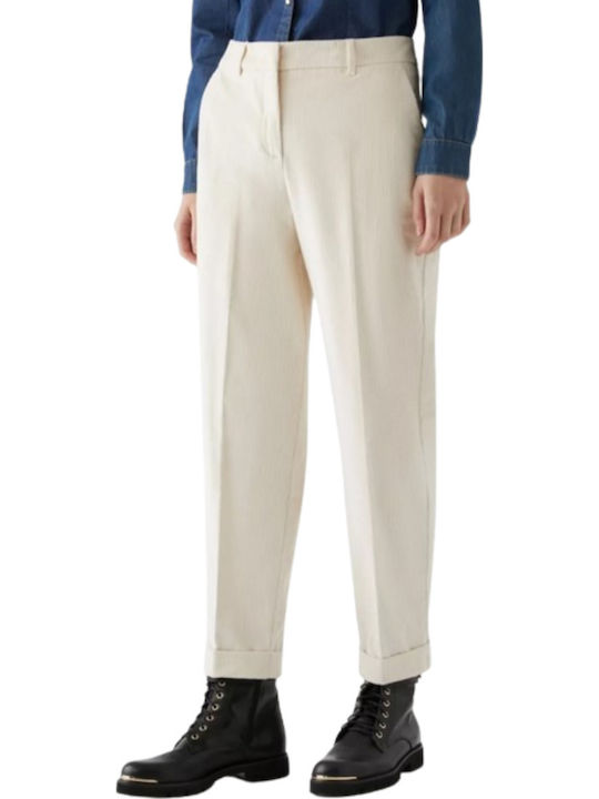 Women's Fabric Trousers Creme.