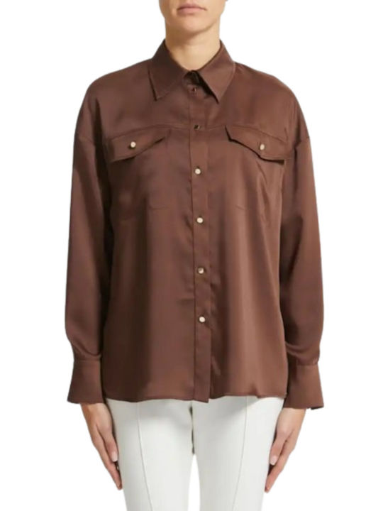 Pennyblack Women's Long Sleeve Shirt Dark Brown