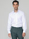 Long-sleeved Cotton Shirt White-green