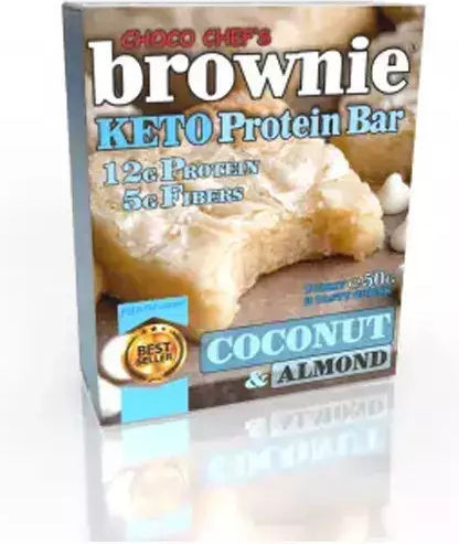 Fit & Shape Choco Chef's Brownie Keto Baton cu 12gr Proteină & Aromă Coconut Almond 50gr