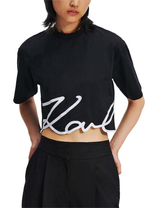 Karl Lagerfeld Karl Logo Damen Oversized T-Shirt Schwarz