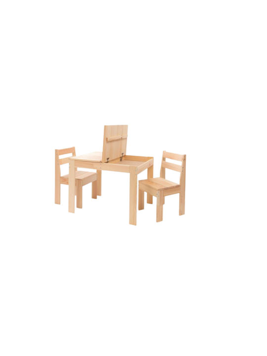 Evan Kinder Tischset mit Stühlen aus Holz Beige