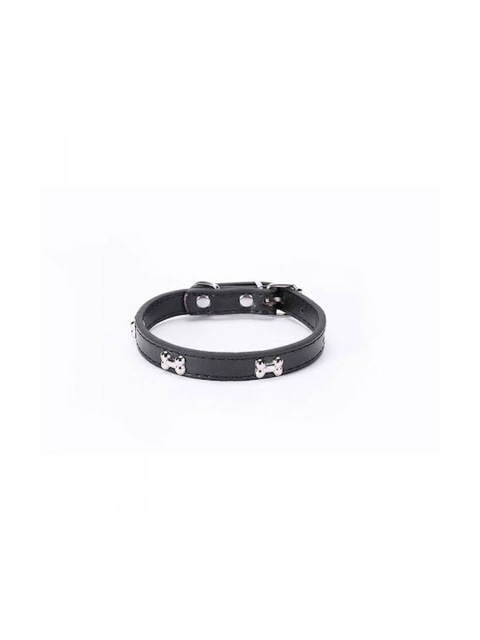 Dog Collar Leather in Black color