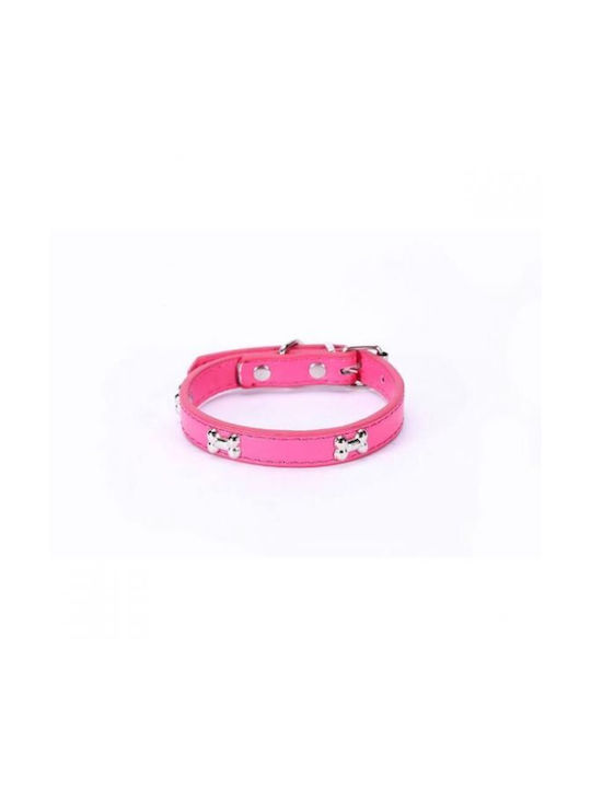 Dog Collar Leather in Pink color