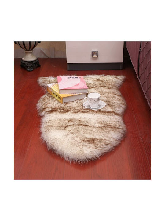 Rug Rectangular Furry Brown/Grey