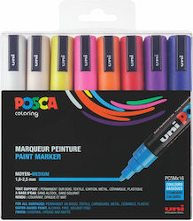 Posca Pc5m Markere Acrilice Gri 16buc