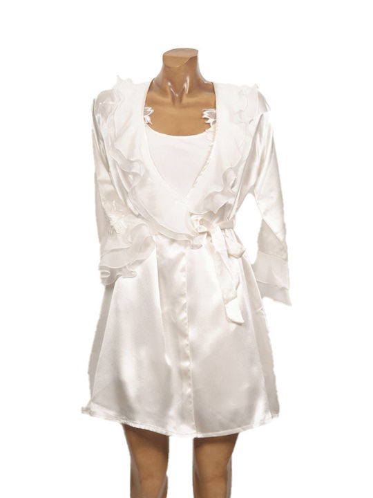 Mille Notti Winter Women's Satin Robe with Nightdress MORE