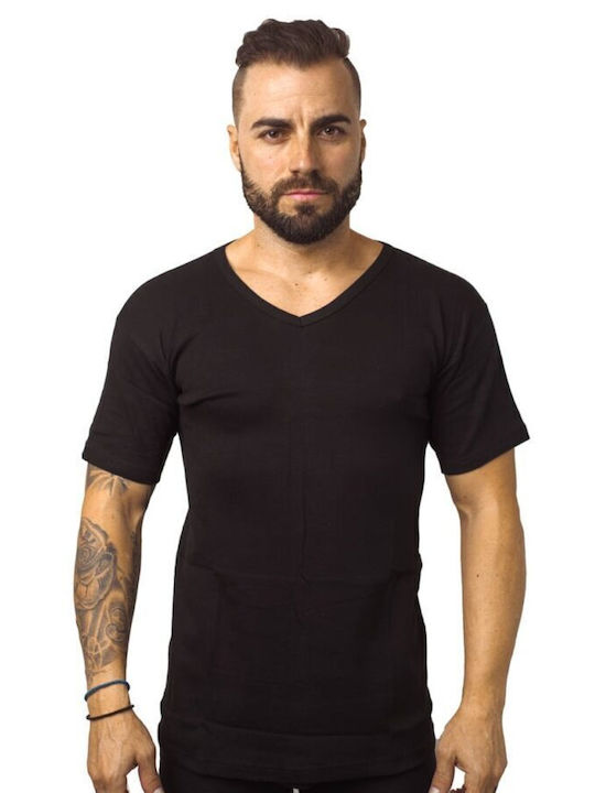 V Men's Undershirts ΜΑΥΡΟ 1Pachet