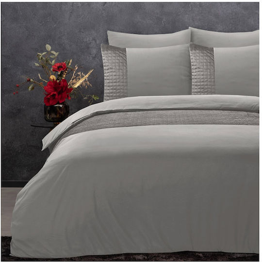 Sleeptime Duvet Cover Set Queen with 2 Pillowcases 240x220 Velvet Band Microfiber Velvet Band
