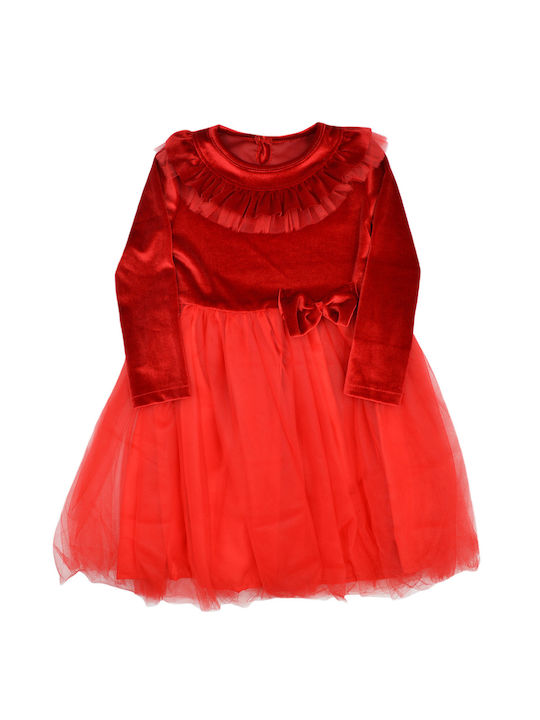 Extan Bebe Kids Dress Velvet red