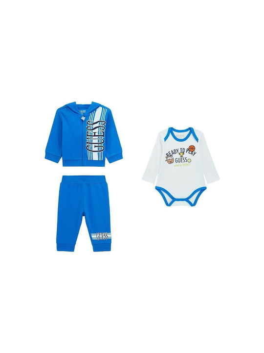 Guess Baby Bodysuit Set with Pants Blue