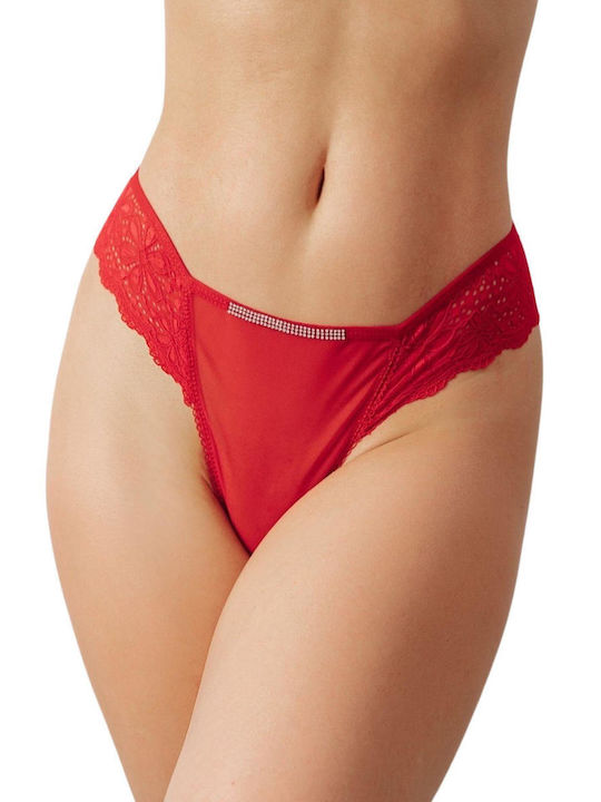 Vanilya Secret Women's String with Lace Red