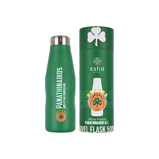 Estia Reiseflasche Save the Aegean Recycelbare Thermosflasche Rostfreier Stahl BPA-frei 500ml Panathinaikos BC Edition